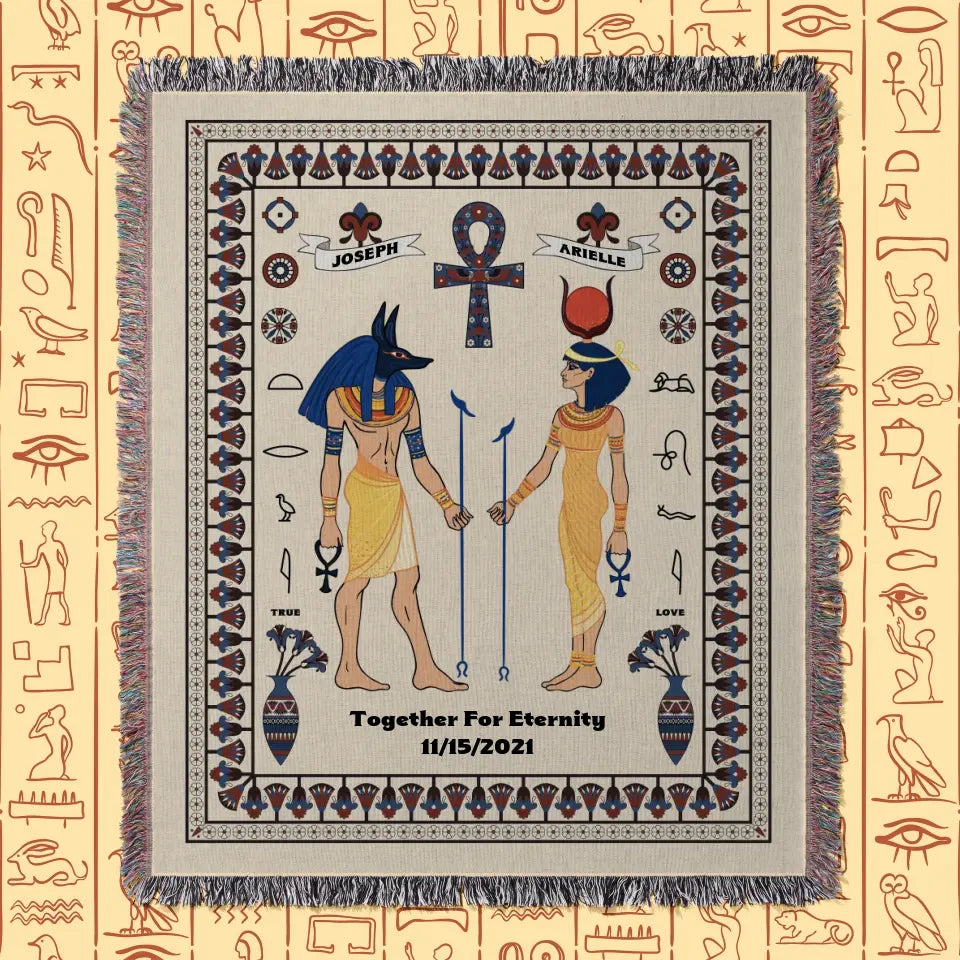 Personalized Egyptian Love Throw Blanket