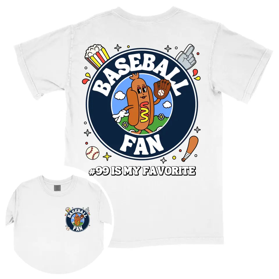 Personalized Hot Dog Baseball Fan Shirt - PixelPod