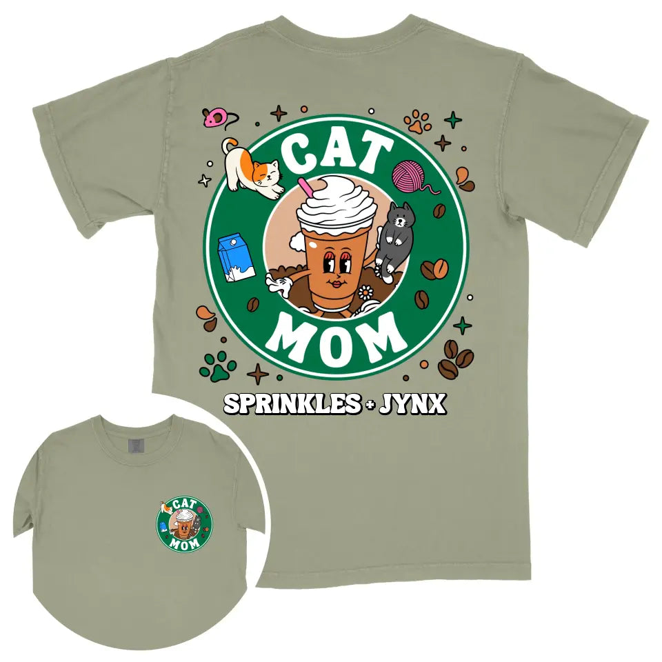 Custom Coffee Cat Mom Shirt