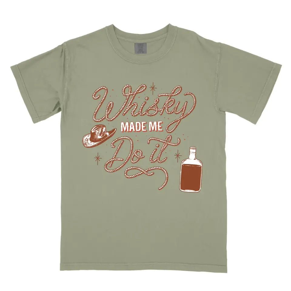 Whiskey Made Me Do It Western Cowboy Rodeo Shirt