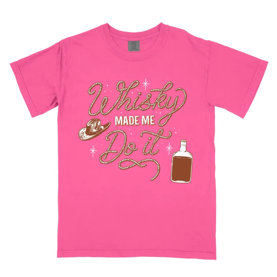 Whiskey Made Me Do It Western Cowboy Rodeo Shirt B