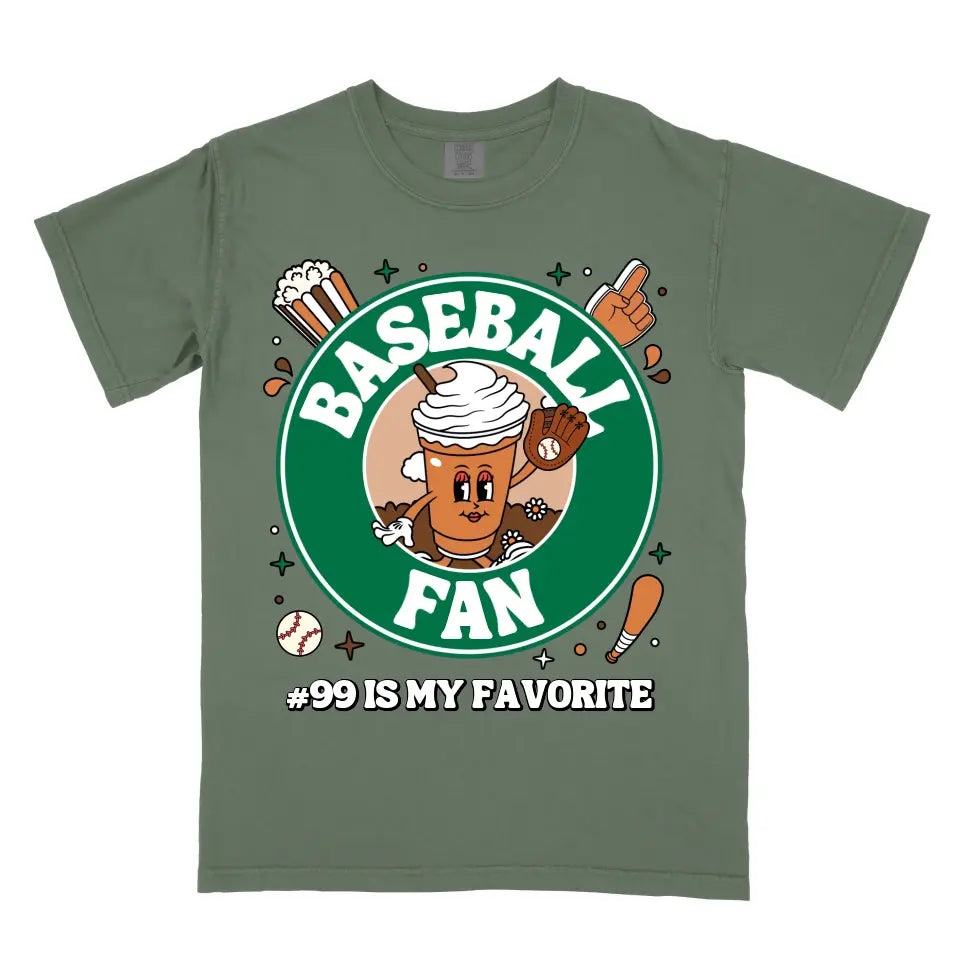 Personalized Coffee Baseball Fan Shirt (Front)