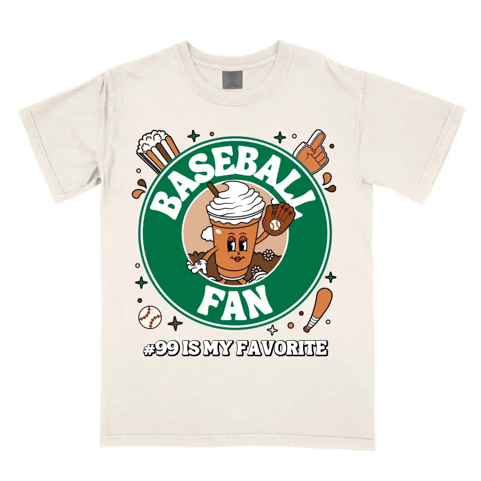 Personalized Coffee Baseball Fan Shirt (Front)