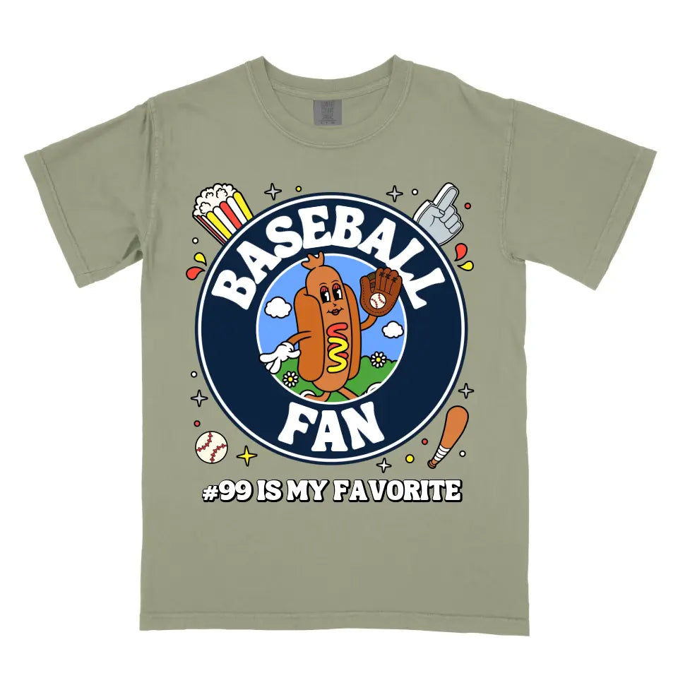 Personalized Hot Dog Baseball Fan Shirt (Front)