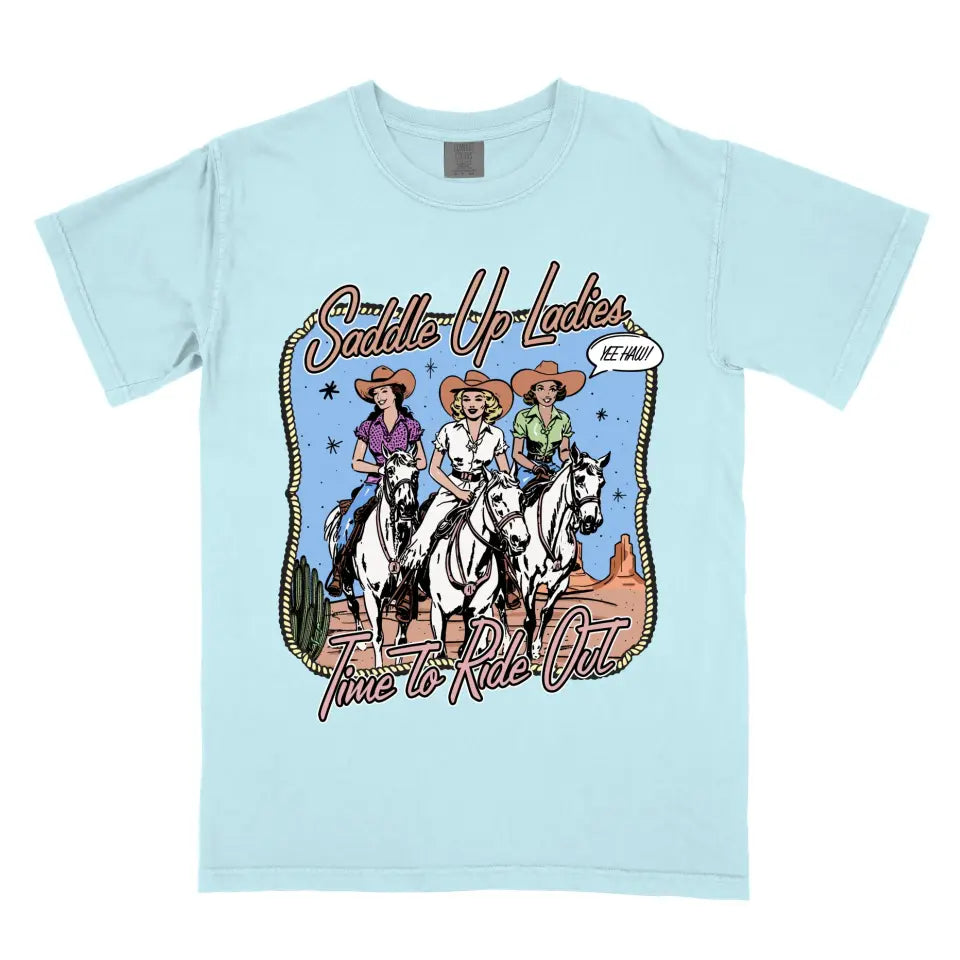 Saddle Up Ladies Western Rodeo Vintage Cowgirl Shirt