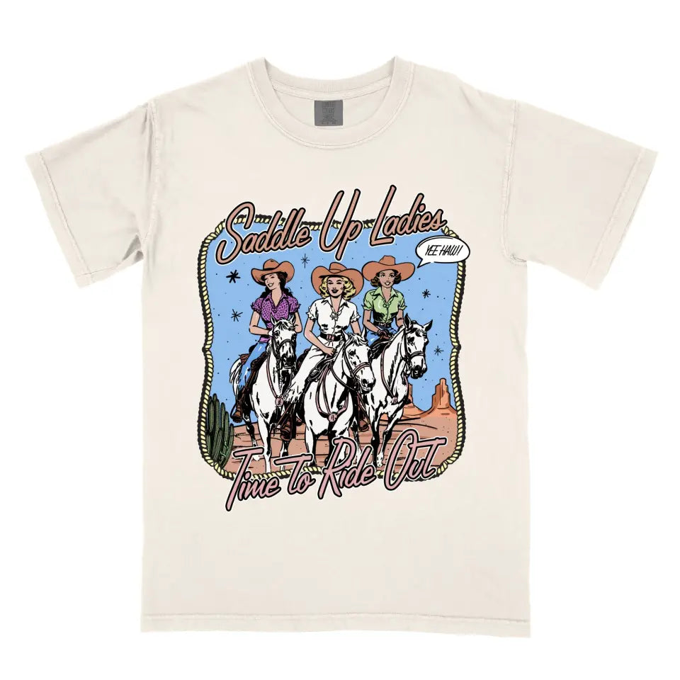 Saddle Up Ladies Western Rodeo Vintage Cowgirl Shirt