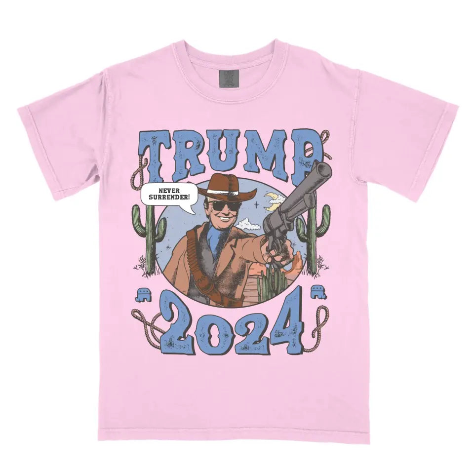 Personalized Donald Trump MAGA Gunslinger Funny Western Rodeo Vintage Cowboy Shirt