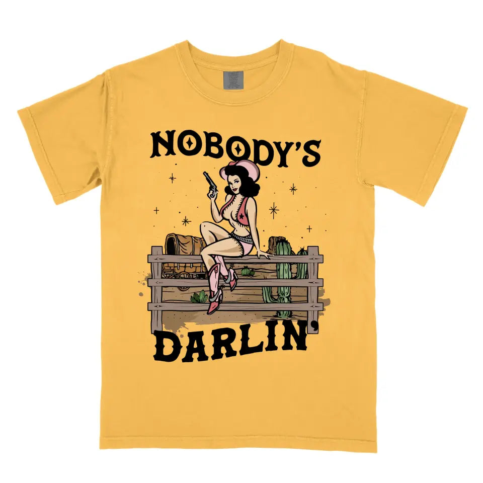 Personalized Nobody's Darlin' Vintage Western Cowgirl Rodeo Shirt