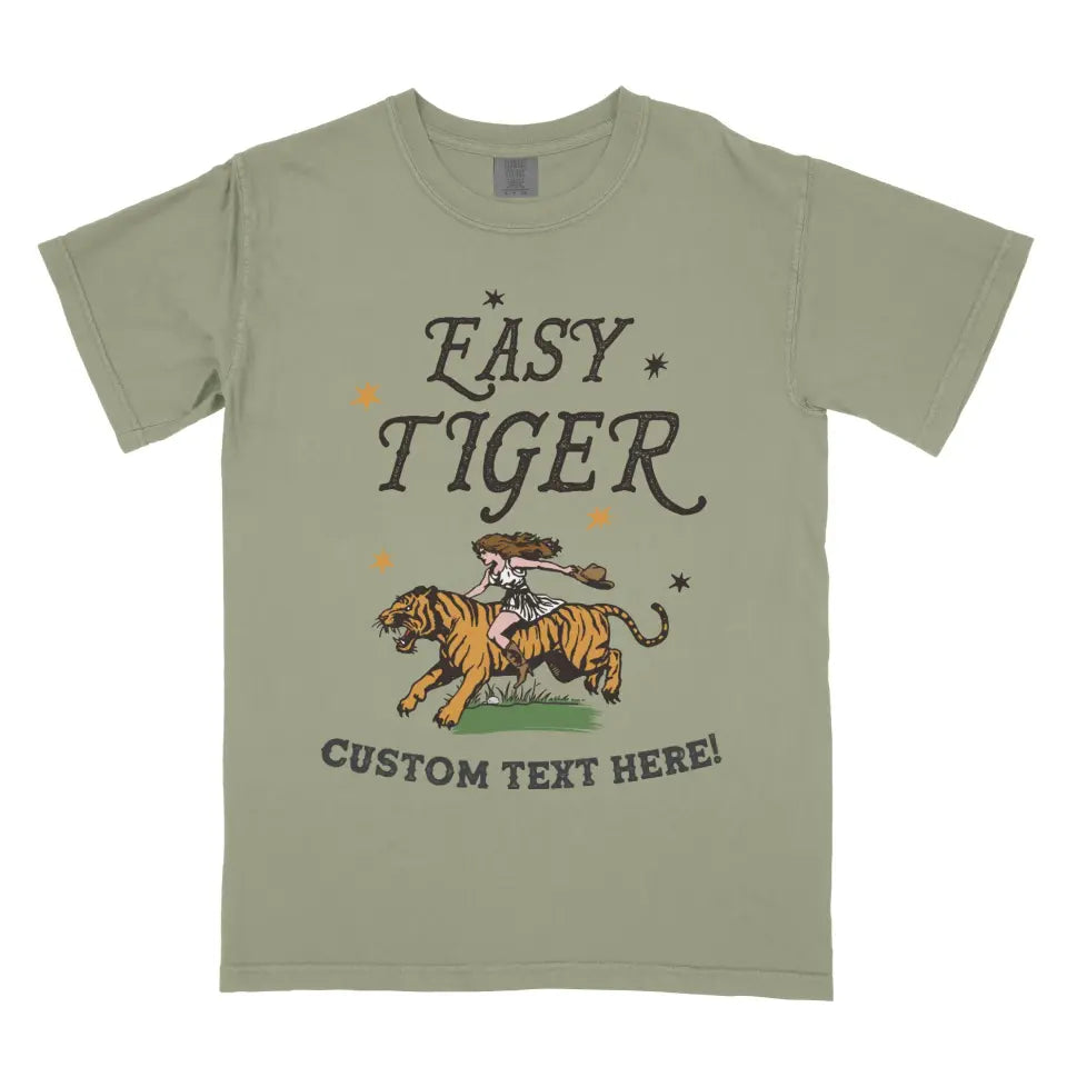 Personalized Easy Tiger Vintage Western Rodeo Cowgirl Shirt