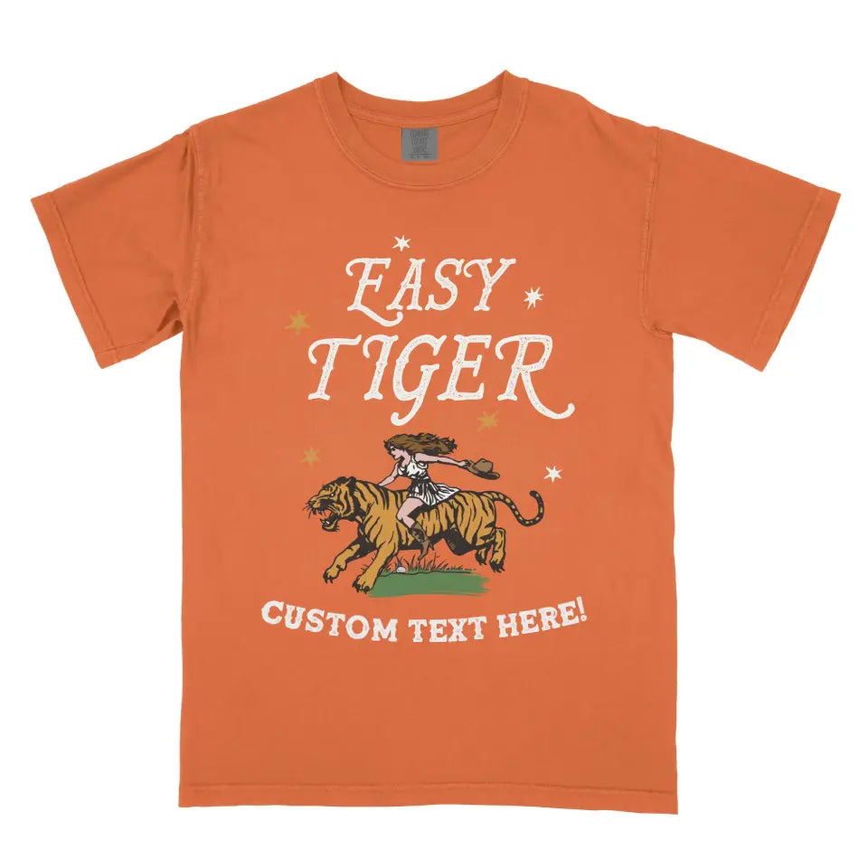 Personalized Easy Tiger Vintage Western Rodeo Cowgirl Shirt B