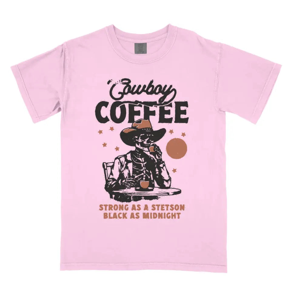 Cowboy Coffee Vintage Western Skeleton Cowboy Shirt
