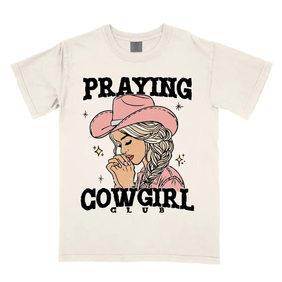 Personalized Praying Cowgirl Club Vintage Western Cowboy Christian Religious Faith Shirt