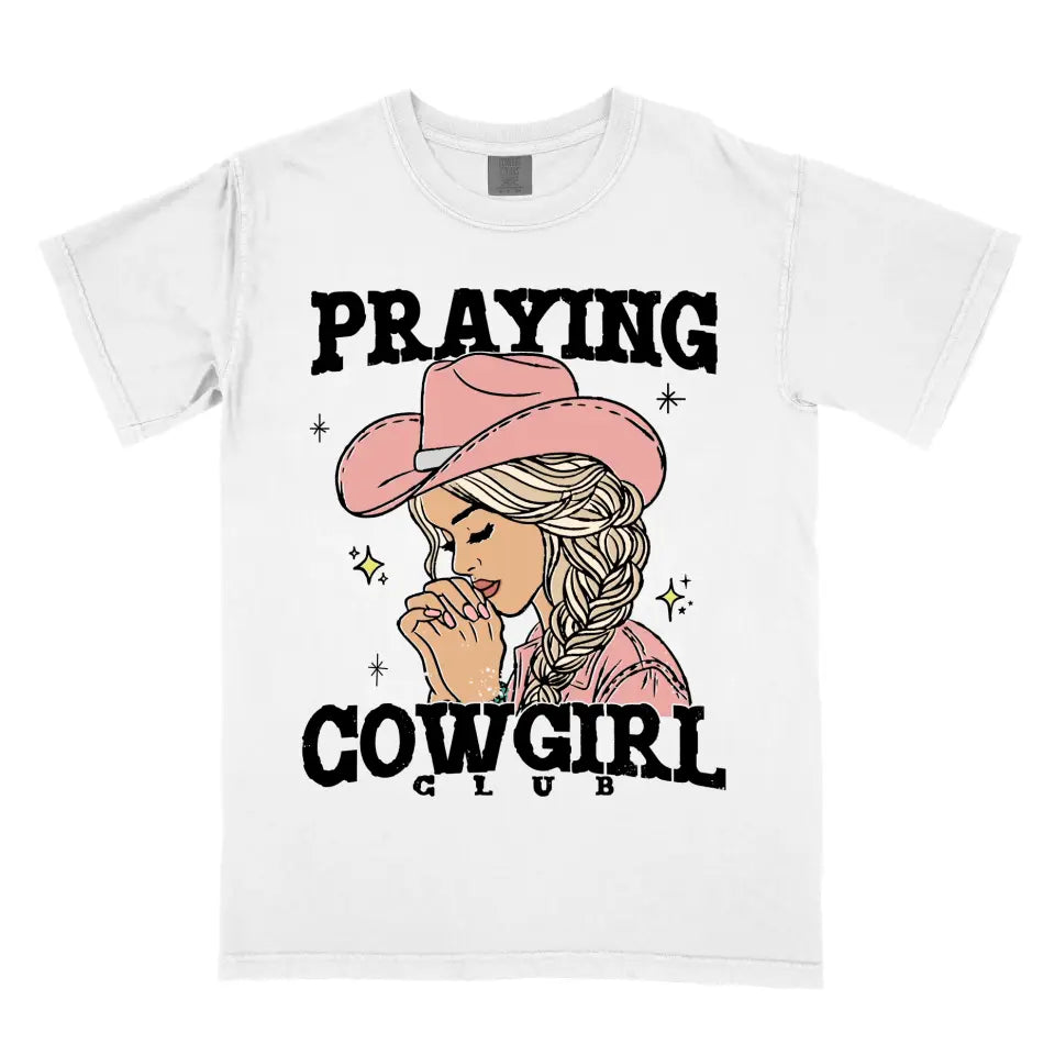 Personalized Praying Cowgirl Club Vintage Western Cowboy Christian Religious Faith Shirt
