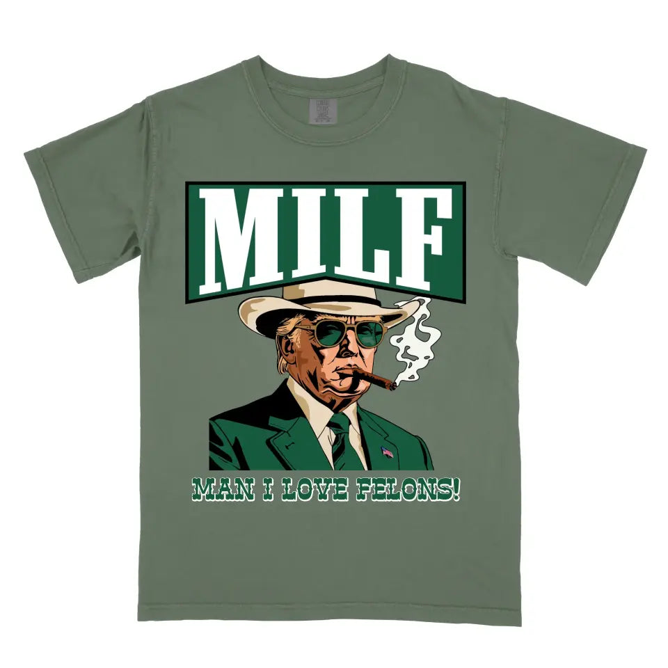 Personalized 'MILF' Man I Love Felons Donald Trump MAGA Vintage Western Cowboy Shirt