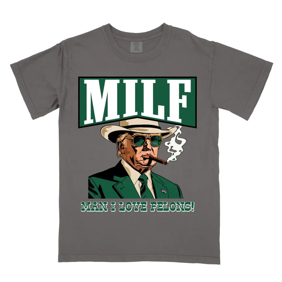 Personalized 'MILF' Man I Love Felons Donald Trump MAGA Vintage Western Cowboy Shirt