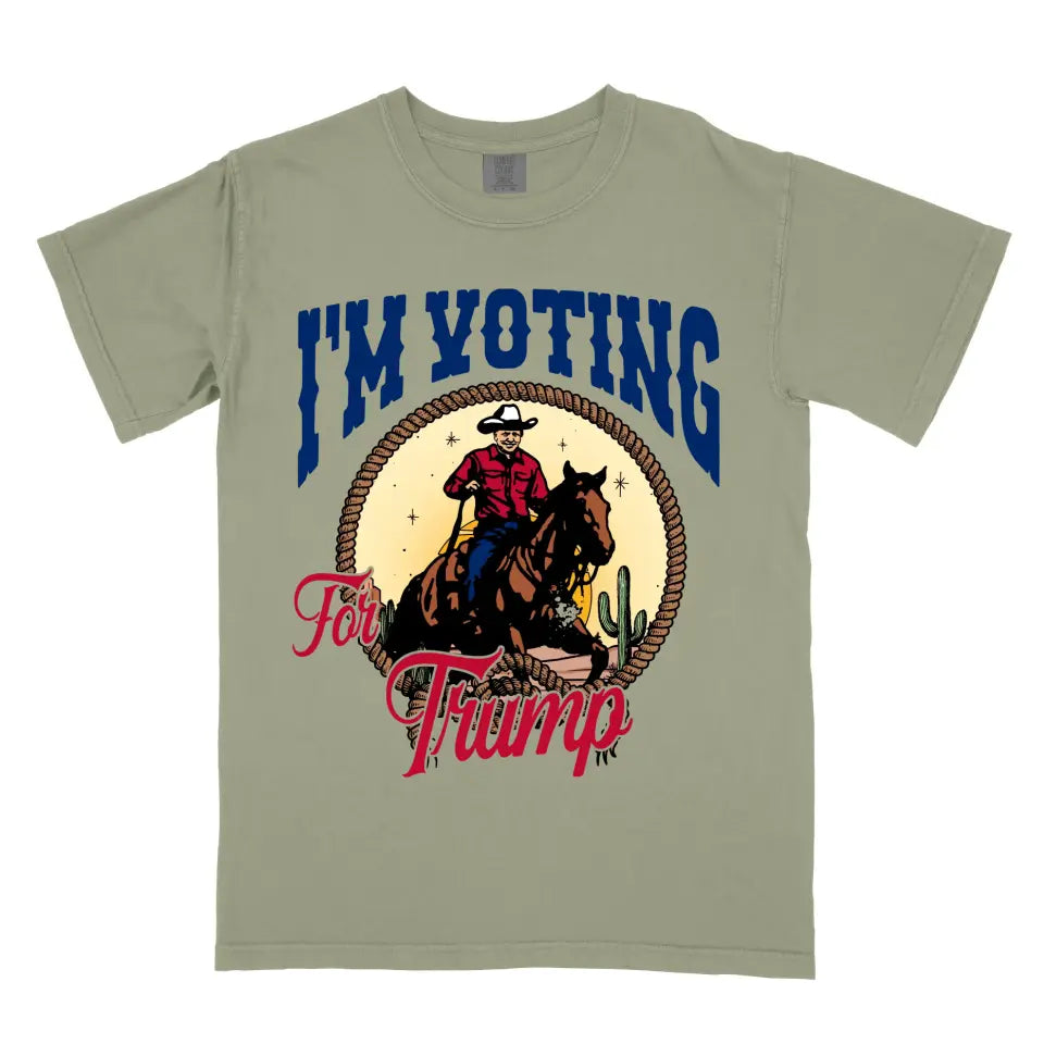 I'm Voting for Trump Donald Trump MAGA Vintage Western Cowboy Shirt