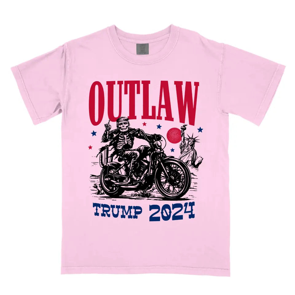 Outlaw 'Trump 2024' Donald Trump MAGA USA Vintage Western Biker Shirt