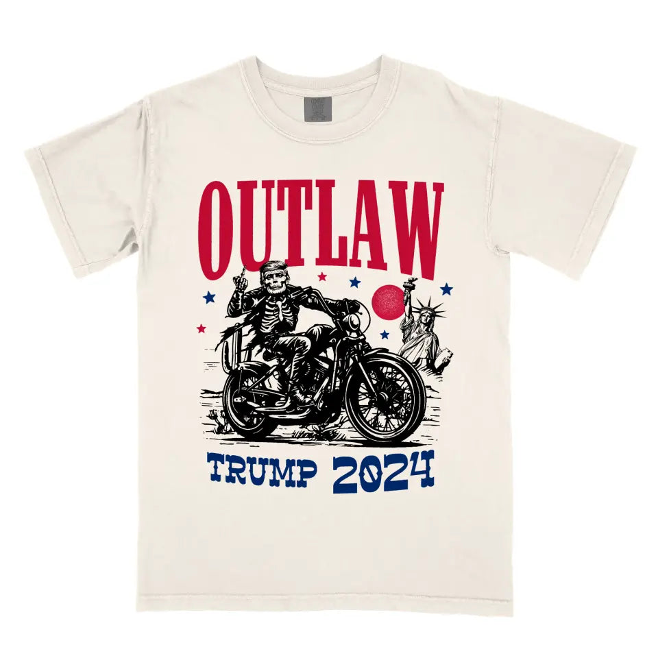 Outlaw 'Trump 2024' Donald Trump MAGA USA Vintage Western Biker Shirt