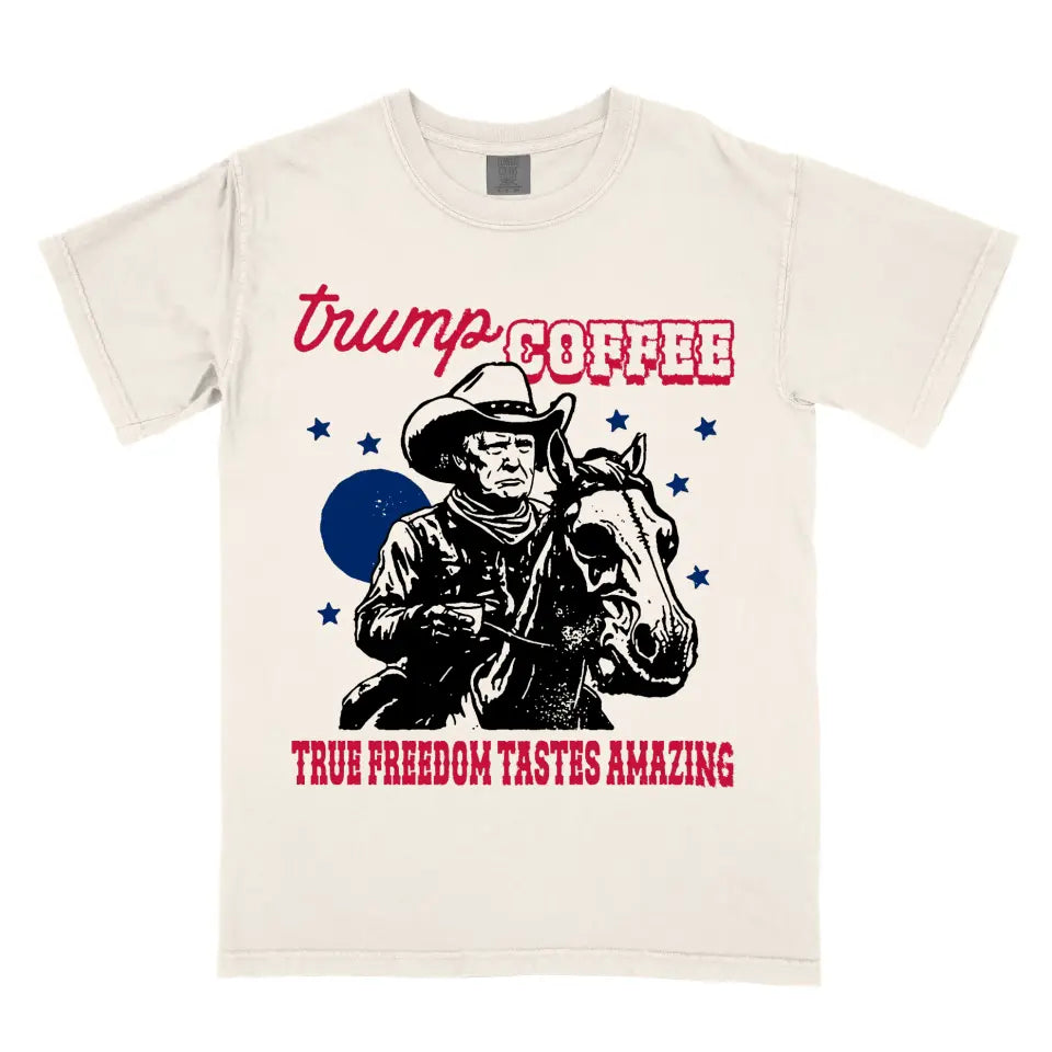 Trump Coffee Donald Trump USA Vintage Retro Cowboy Shirt