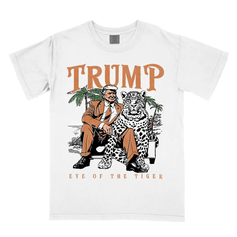 Trump Eye of the Tiger Donald Trump USA Vintage Retro Boho Tropical Shirt