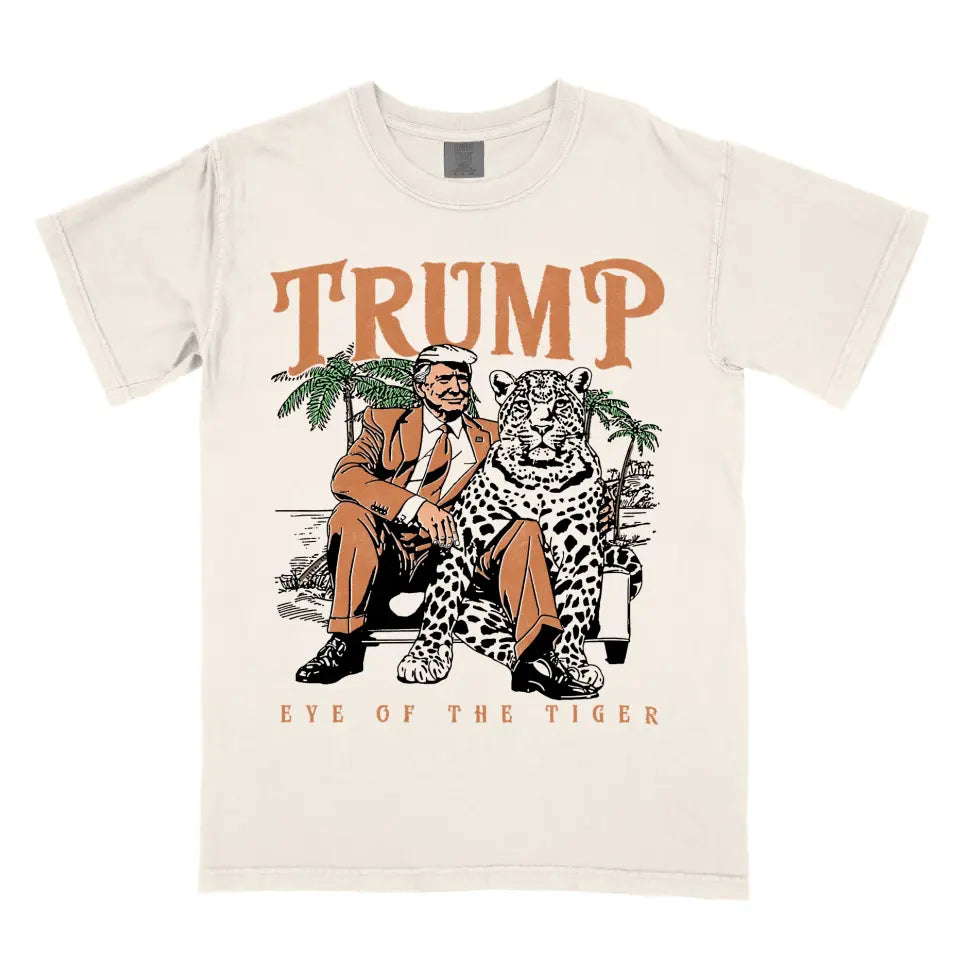 Trump Eye of the Tiger Donald Trump USA Vintage Retro Boho Tropical Shirt