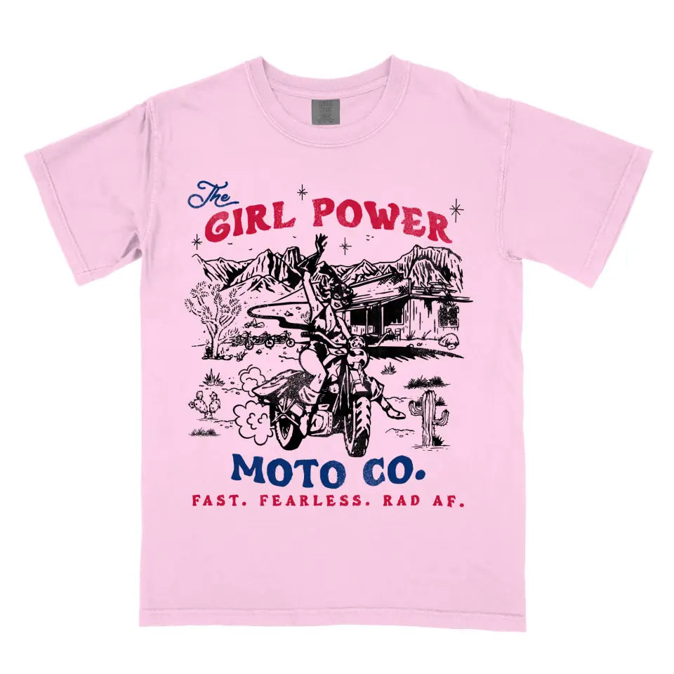 The Girl Power Moto Co USA Vintage Western Biker Shirt