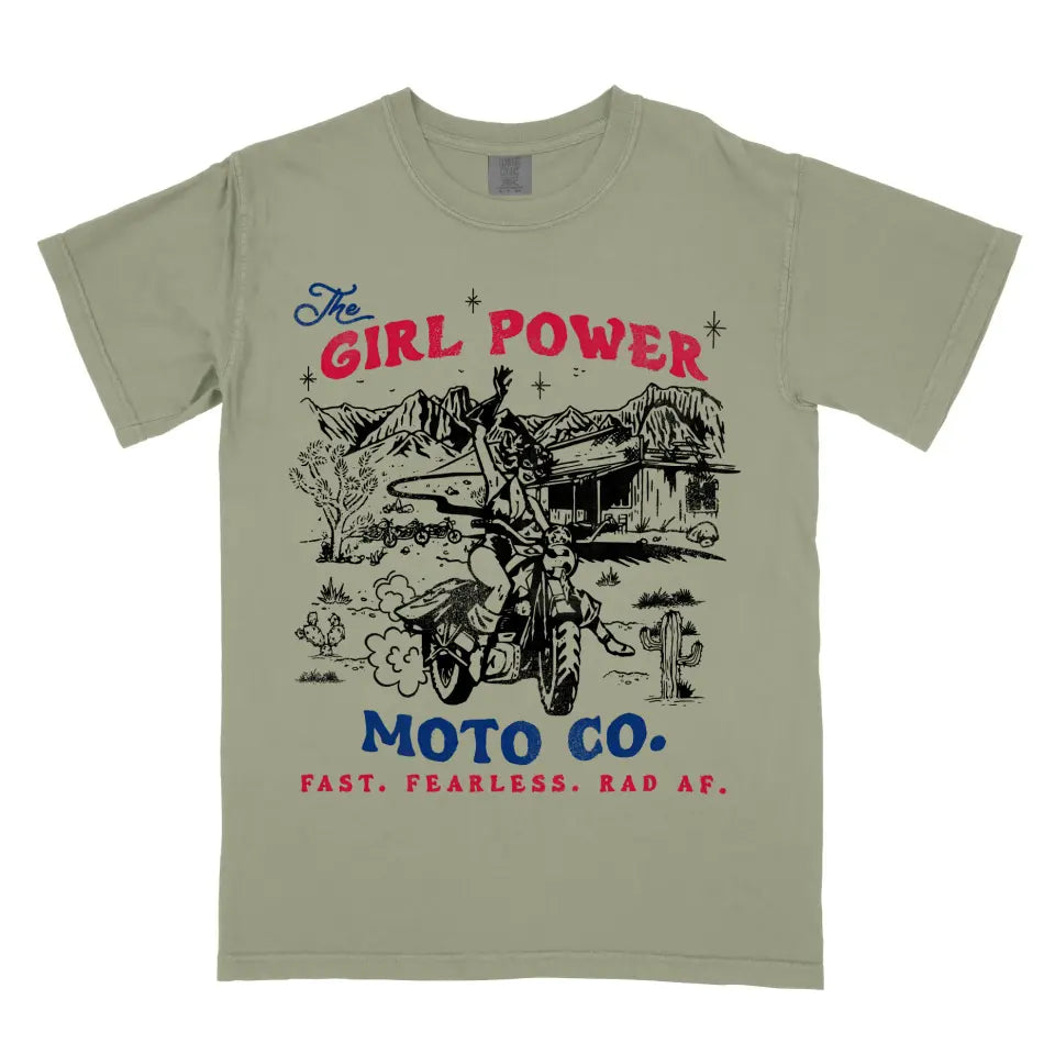 The Girl Power Moto Co USA Vintage Western Biker Shirt