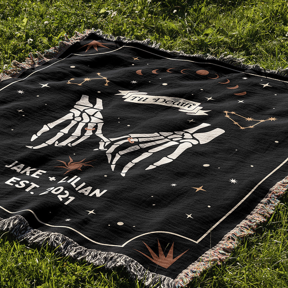 Personalized Til Death Couple Throw Blanket - PixelPod